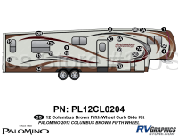 21 Piece 2012 Columbus Fifth Wheel Curbside Graphics Kit-Brown Version