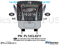 8 Piece 2012 Columbus Fifth Wheel Front Graphics Kit-Gray Version