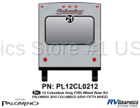 1 Piece 2012 Columbus Fifth Wheel Rear Graphics Kit-Gray Version