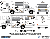 32 Piece 2007 B Touring Cruiser Motorhome Complete Graphics Kit