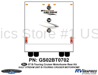 3 Piece 2007 B Touring Cruiser Motorhome Rear Graphics Kit