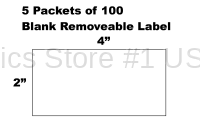 5 Packs of 100  Blank Writable Label 2" x 4"