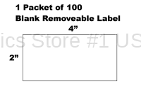 100 Pack of Blank Writable Label 2" x 4"