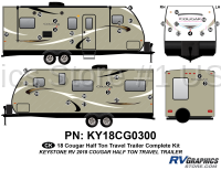 36 Piece 2018 Cougar Travel Trailer Half Ton Complete Graphics Kit