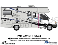 19 Piece 2019 Prism Motorhom-White Cab-Curbside Graphics Kit