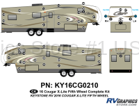 46 Piece 2016 Cougar X-Lite Fifth Wheel Complete Graphics Kit