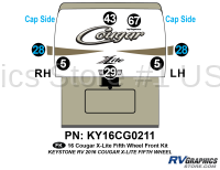 7 Piece 2016 Cougar X-Lite Fifth Wheel Front Graphics Kit