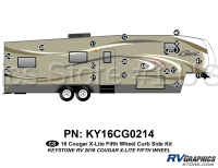 19 Piece 2016 Cougar X-Lite Fifth Wheel Curbside Graphics Kit