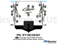 17 Piece 2016 Cougar Travel Trailer Front Graphics Kit