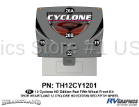 5 Piece 2012 Cyclone FW Front Graphics Kit Red Version