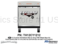 1 Piece 2012 Cyclone FW Rear Graphics Kit Red/Gray  Version