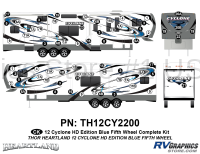 64 Piece 2012 Cyclone FW Complete Graphics Kit Blue Version