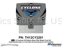 5 Piece 2012 Cyclone FW Front Graphics Kit Blue Version