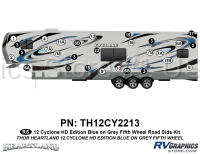 29 Piece 2012 Cyclone FW Roadside Graphics Kit Blue/Gray  Version