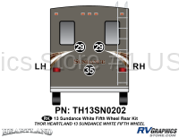 3 Piece 2013 Sundance FW Rear Graphics Kit