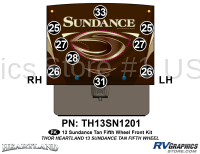 9 Piece 2013 Sundance Tan Glass FW Front Graphics Kit