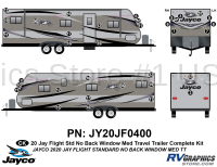 35 Piece 2020 Jay Flight Standard MEDIUM Travel Trailer NO Back Window Complete Graphics Kit