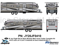 35 Piece 2020 Jay Flight Standard MEDIUM Travel Trailer Back Window Complete Graphics Kit