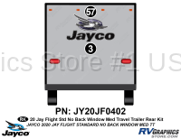 2 Piece 2020 Jay Flight Standard MEDIUM Travel Trailer NO Back Window Rear Graphics Kit