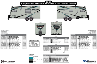 Eclipse - Attitude - 2021 Attitude Sm ProLite Travel Trailer-Teal Version