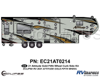 31 Piece 2021 Attitude Fifth Wheel Curbside Graphics Kit Gold Version