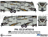 70 Piece 2021 Attitude Lg Travel Trailer Complete Graphics Kit Gold Version