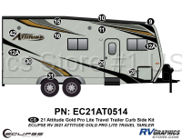 12 Piece 2021 Attitude Pro-Lite Travel Trailer Curbside Graphics Kit Gold Version