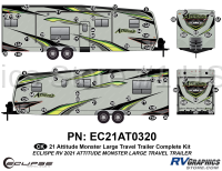 70 Piece 2021 Attitude Lg Travel Trailer Complete Graphics Kit Green Version