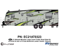 27 Piece 2021 Attitude Lg Travel Trailer Roadside Graphics Kit Green Version