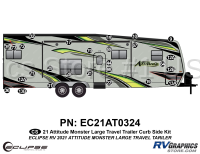 27 Piece 2021 Attitude Lg Travel Trailer Curbside Graphics Kit Green Version