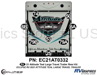 9 Piece 2021 Attitude Lg Travel Trailer Rear Graphics Kit Teal Version