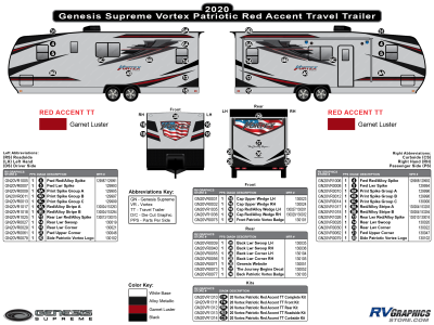 Genesis Supreme - Vortex - 2020 Vortex Patriotic Travel Trailer-RED Version