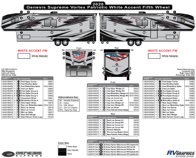 Genesis Supreme - Vortex - 2020 Vortex Patriotic Fifth Wheel-WHITE Version