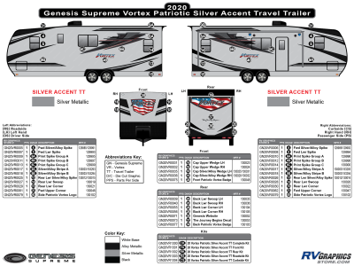 Genesis Supreme - Vortex - 2020 Vortex Travel Trailer-SILVER Version