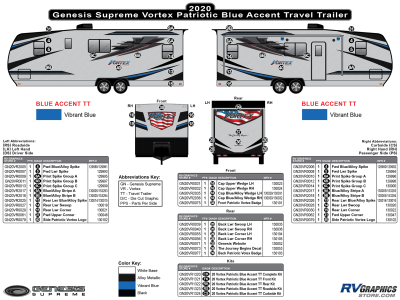 Genesis Supreme - Vortex - 2020 Vortex Patriotic Travel Trailer-BLUE Version