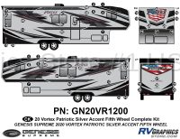 57 Piece 2020 Vortex Patriotic Fifth Wheel Silver Version Complete Graphics Kit