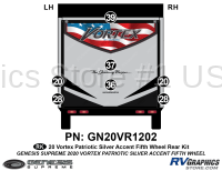 7 Piece 2020 Vortex Patriotic Fifth Wheel Silver Version Rear Graphics Kit