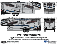 57 Piece 2020 Vortex Fifth Wheel Complete Graphics Kit-BLUE Combination