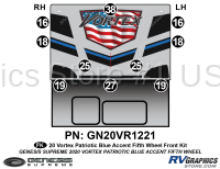 10 Piece 2020 Vortex Patriotic Fifth Wheel BLUE Version Front Graphics Kit