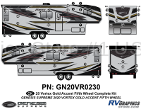 57 Piece 2020 Vortex Fifth Wheel Complete Graphics Kit-GOLD Combination