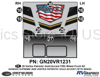 10 Piece 2020 Vortex Patriotic Fifth Wheel GOLD Version Front Graphics Kit