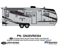 12 Piece 2020 Vortex Travel Trailer Curbside Graphics Kit-Silver Combination