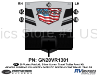 5 Piece 2020 Vortex Patriotic Travel Trailer SILVER Version Front Graphics Kit