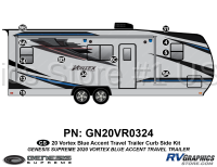 12 Piece 2020 Vortex Travel Trailer Curbside Graphics Kit-BLUE Combination