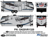 36 Piece 2020 Vortex Patriotic Travel Trailer BLUE Version Complete Graphics Kit