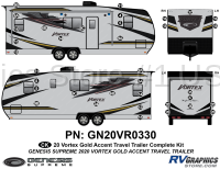 36 Piece 2020 Vortex Travel Trailer Complete Graphics Kit-GOLD Combination