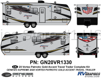 36 Piece 2020 Vortex Patriotic Travel Trailer GOLD Version Complete Graphics Kit