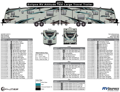Eclipse - Attitude - 2021 Attitude Large Travel Trailer-Teal Version