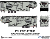 78 Piece 2021 Attitude Fifth Wheel Complete Graphics Kit Silver Version