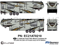 78 Piece 2021 Attitude Fifth Wheel Complete Graphics Kit Gold Version